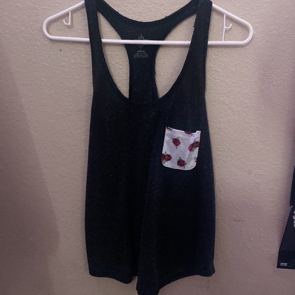 Smokey grey tank top and dark red tank top